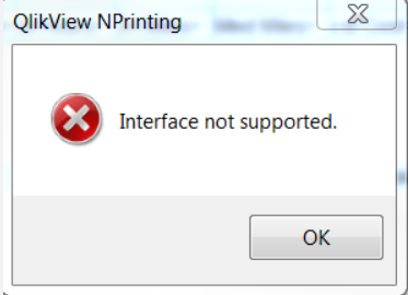 Interface not supported